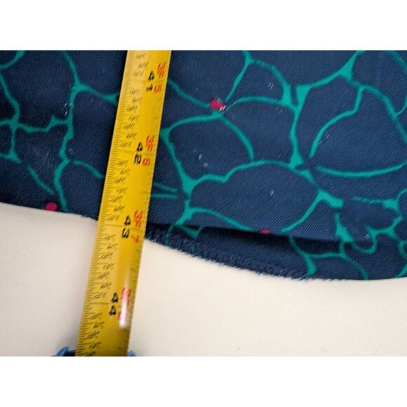 Talbots Factory Floral Blouson Dress Womens Size Large Blue Draped Cowl Neck - Picture 10 of 10